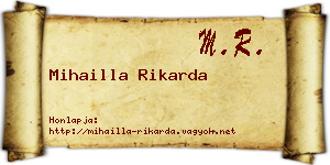 Mihailla Rikarda névjegykártya